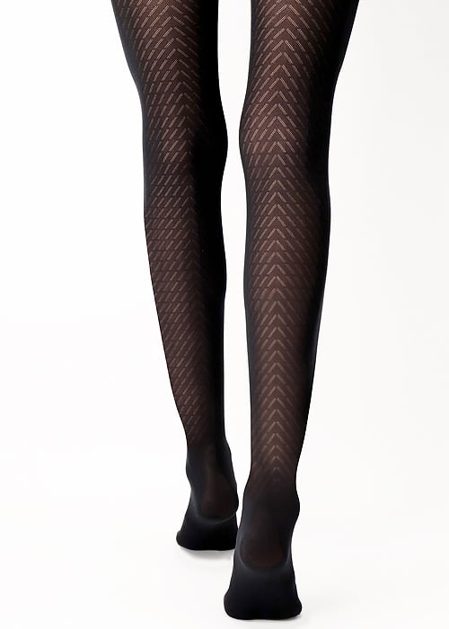 Oroblu Eco Sneakers Style Lines Black Opaque Tights image