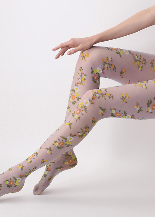 Oroblu Floral Embroidery Tights SideZoom 3