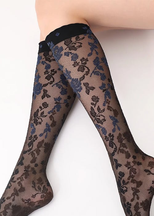 Oroblu Floral Lace Shaded Roses Knee Highs image
