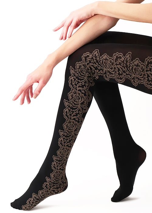 Oroblu I Love Italy Roma Black Tights SideZoom 3