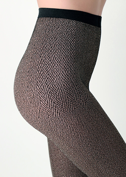Oroblu I Love First Class Tweed Sparkly Tights SideZoom 2