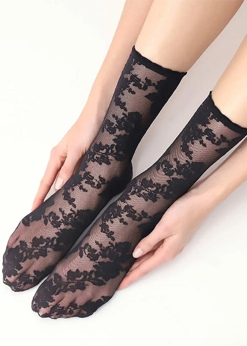 Oroblu Little Roses Floral Lace Ankle Highs image