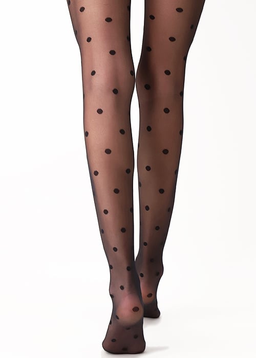 Oroblu Romantic Polka Dot Navy Tights SideZoom 2