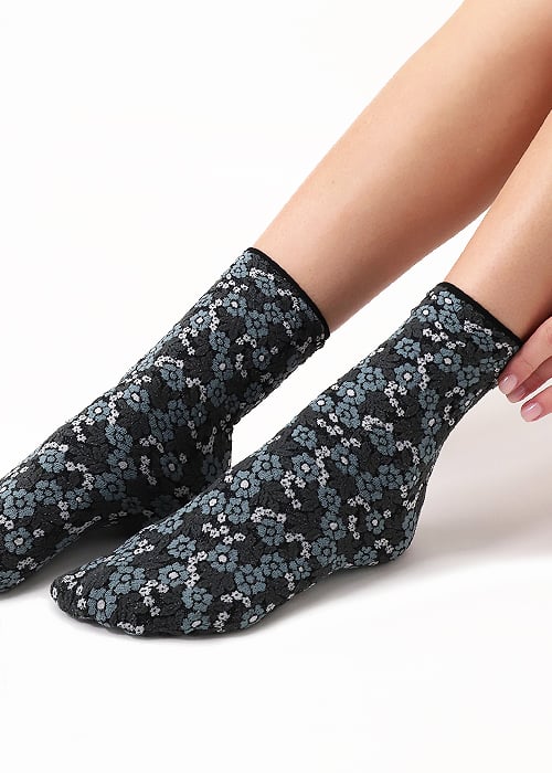 Oroblu Texture Flowery Ankle High image