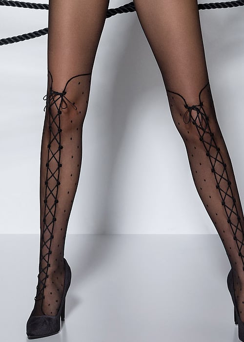 Passion Natalia Sheer Crotchless Tights image