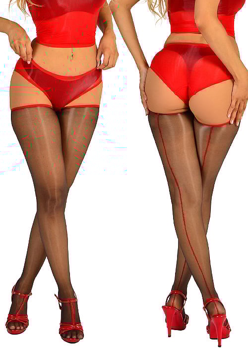Pearl And Poseidon Amara Oil Look Seamed Hold Ups image