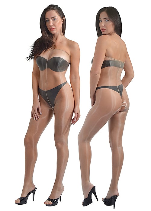 Pearl And Poseidon Desponia Crotchless Chest High Ultra Shine Tights image