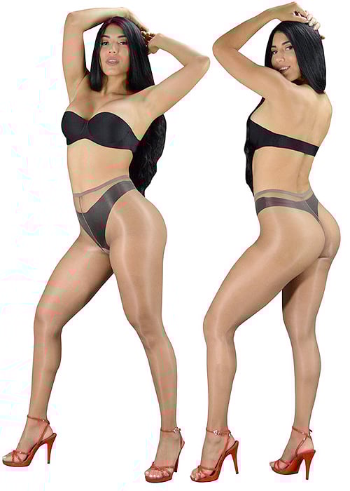 Pearl And Poseidon Marina Wet Look Sheer Tights image