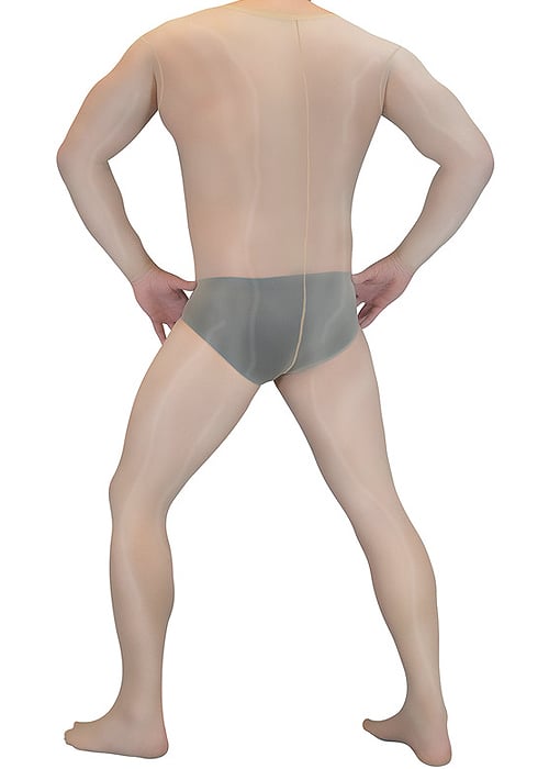 Pearl And Poseidon Bacchus Sheer Glossy Long Sleeved Bodystocking For Men image