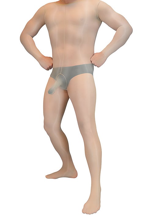 Pearl And Poseidon Bacchus Sheer Glossy Long Sleeved Bodystocking For Men image