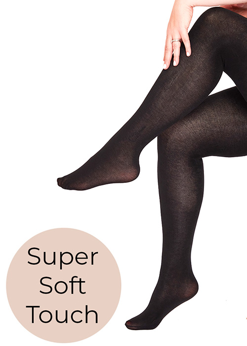 Pamela Mann Modal Curvy Super Stretch 100 Denier Opaque Tights SideZoom 2