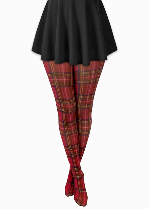 Pamela Mann Original Red Tartan Printed Tights