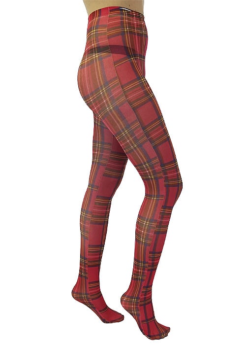 Pamela Mann Original Red Tartan Printed Tights image