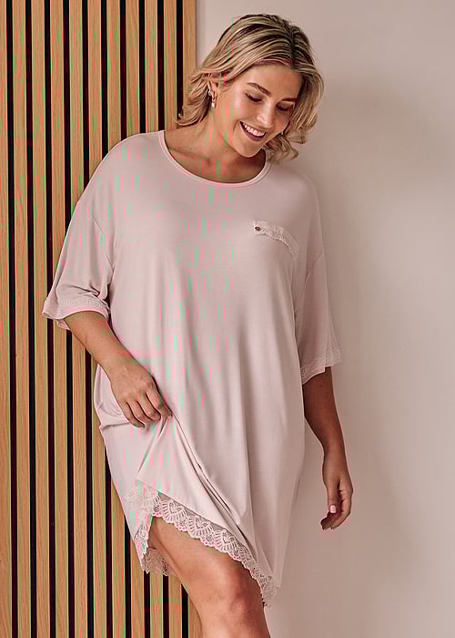 Pretty You London Bamboo Lace Powder Puff Tee Dress Product image