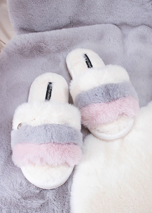 Pretty You London Charley Ecru Slippers image