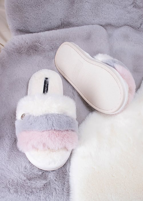 Pretty You London Charley Ecru Slippers image