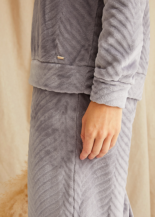 Pretty You London Cosy Chevron Shale Grey Lounge Suit image