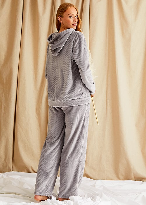 Pretty You London Cosy Chevron Shale Grey Lounge Suit SideZoom 4