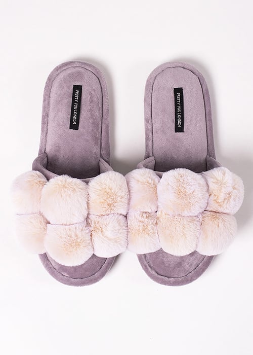 Pretty You London Dolly Orchid Slippers image