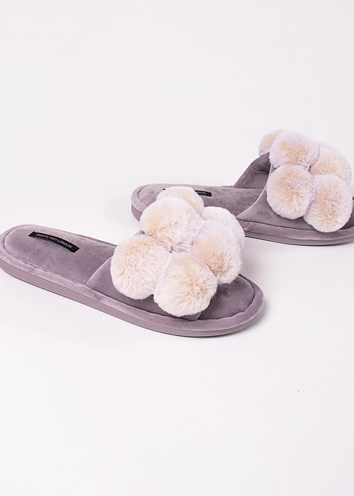 Pretty You London Dolly Orchid Slippers image