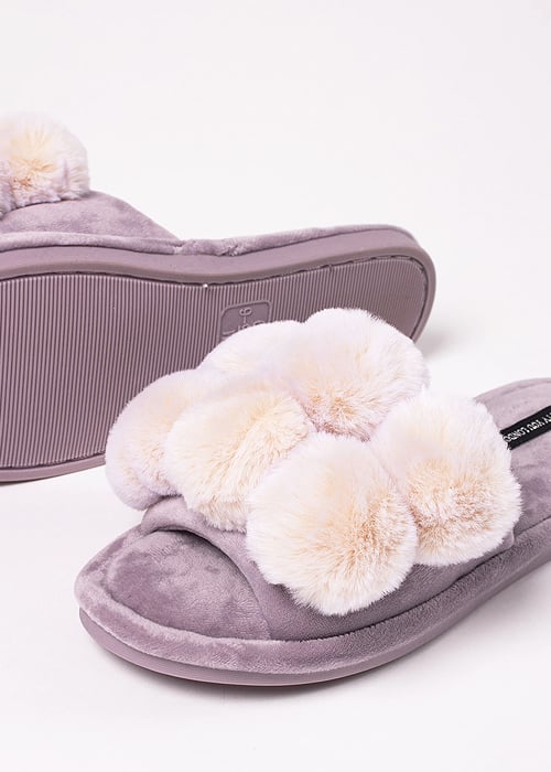 Pretty You London Dolly Orchid Slippers image