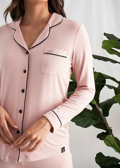 Pretty You London Pink Bamboo Pyjama Set image