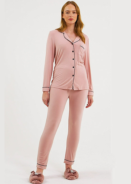 Pretty You London Pink Bamboo Pyjama Set image