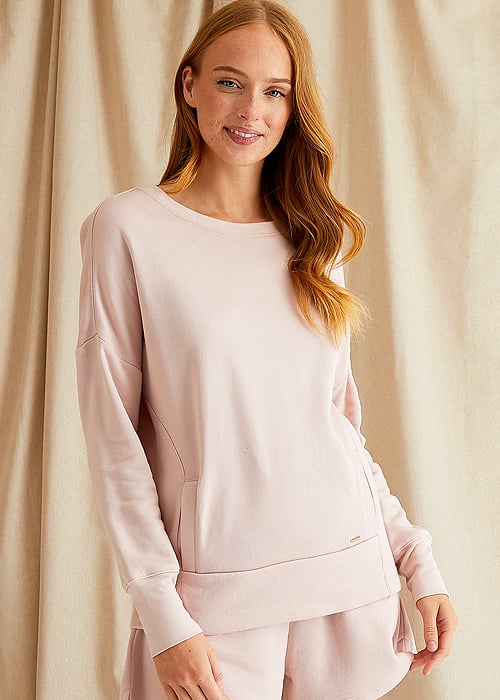 Pretty You London Rose Bamboo Leisure Crew Neck Sweatshirt image