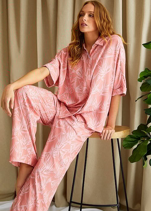 Pretty You London Studio Coral Long Pyjama Set image