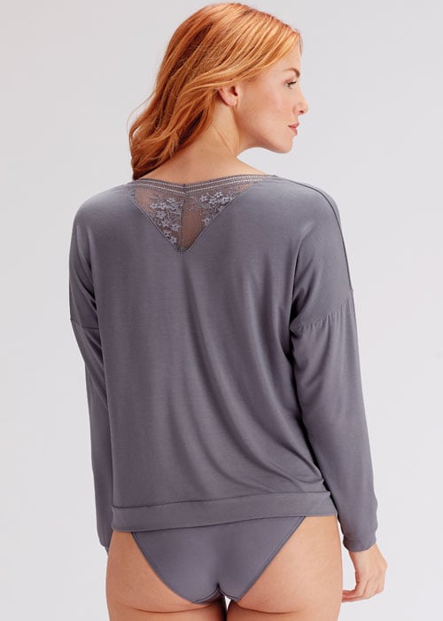 Pretty Polly Botanical Lace Slouchy Bat Wing Top SideZoom 2