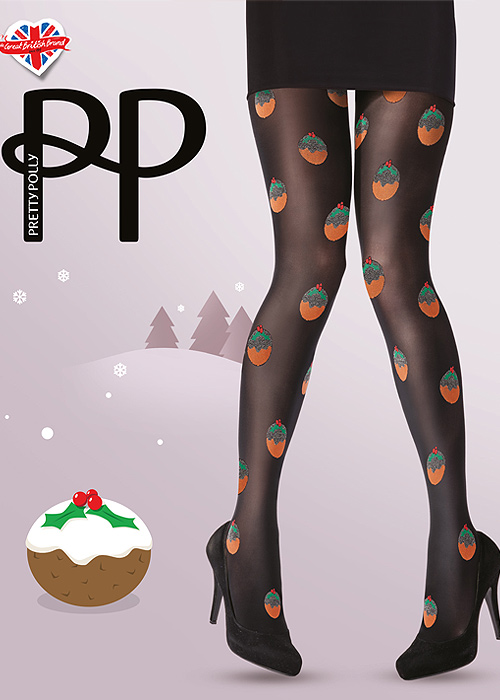 Pretty Polly Christmas Pudding Tights BottomZoom 1