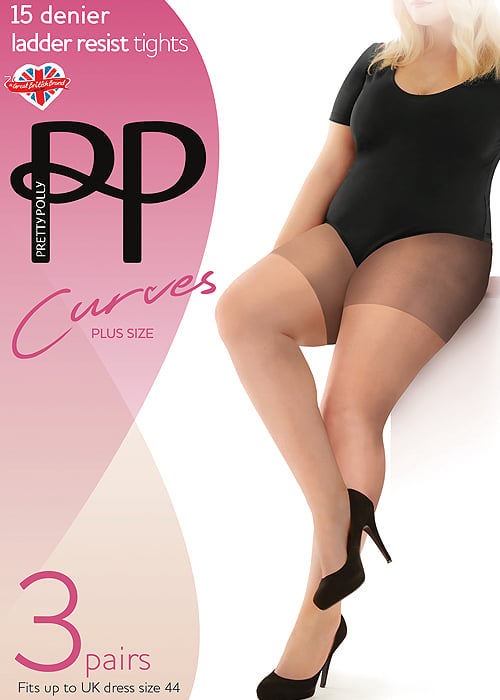 Pretty Polly Curves Ladder Resist Tights 3PP