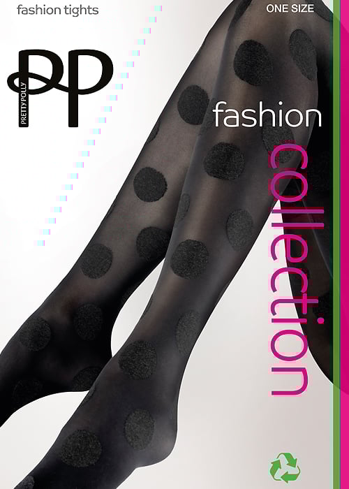 Pretty Polly Large Spot Black Tights image