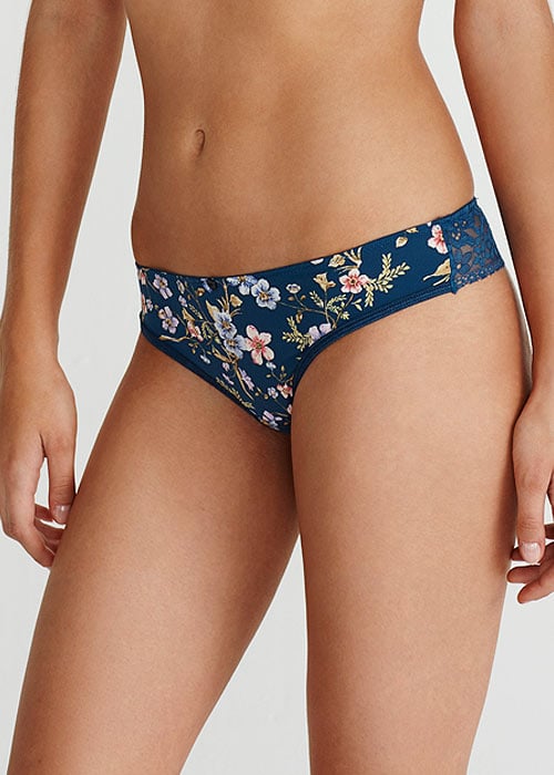 Promise Electra Floral Push Up Bra And Thong image