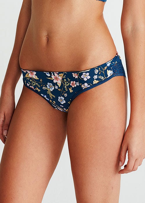 Promise Electra Floral Push Up Bustier Bra And Brazilian Brief image