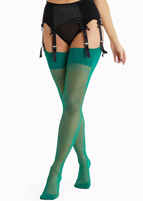 Playful Promises Emerald Green Seamed Stockings BottomZoom 2