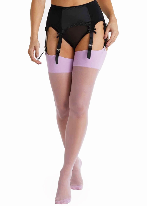 Playful Promises Lilac Seamed Stockings SideZoom 2