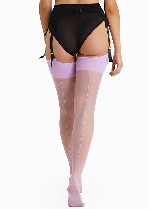 Playful Promises Lilac Seamed Stockings SideZoom 1