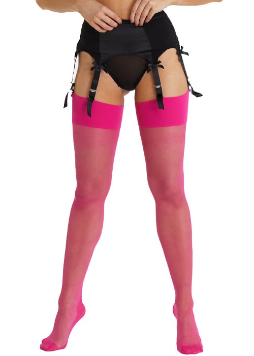 Playful Promises Pink Peacock Seamed Stockings image
