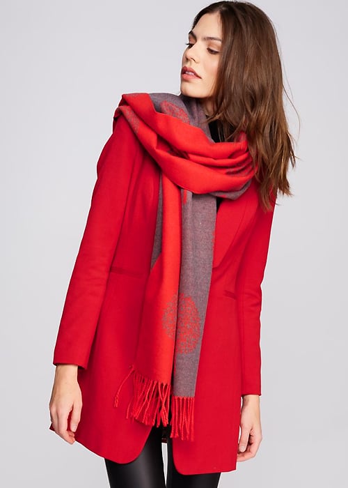 Pia Rossini Larissa Red Scarf SideZoom 2