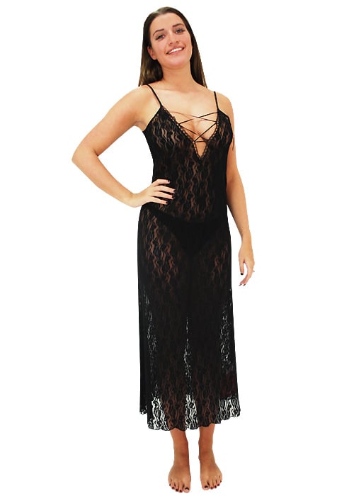 Repose Noir Lace Front Nightdress image