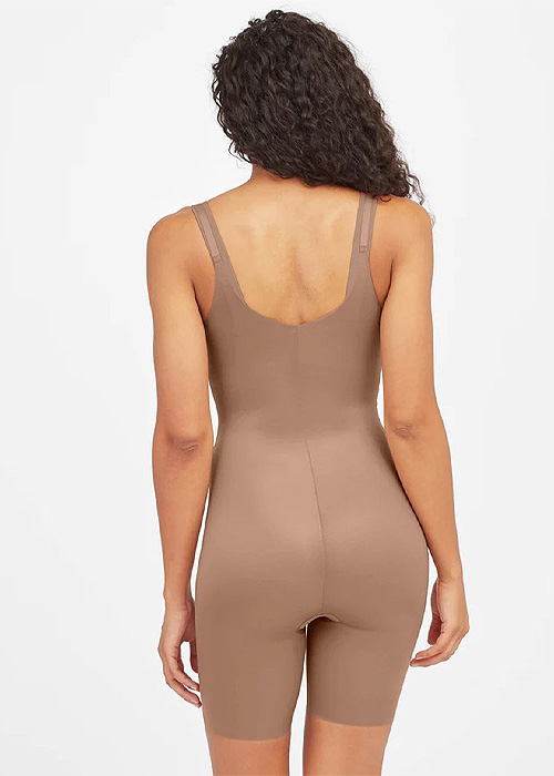 Spanx Thinstincts 2.0 Open Bust Mid Thigh Cafe Bodysuit SideZoom 3