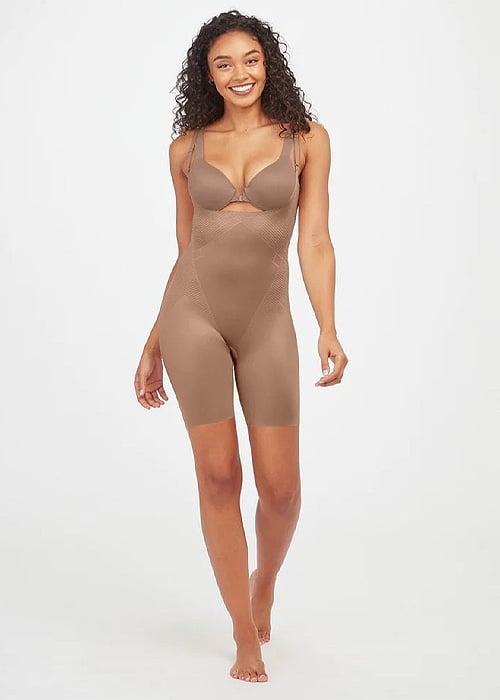 Spanx Thinstincts 2.0 Open Bust Mid Thigh Cafe Bodysuit Product image