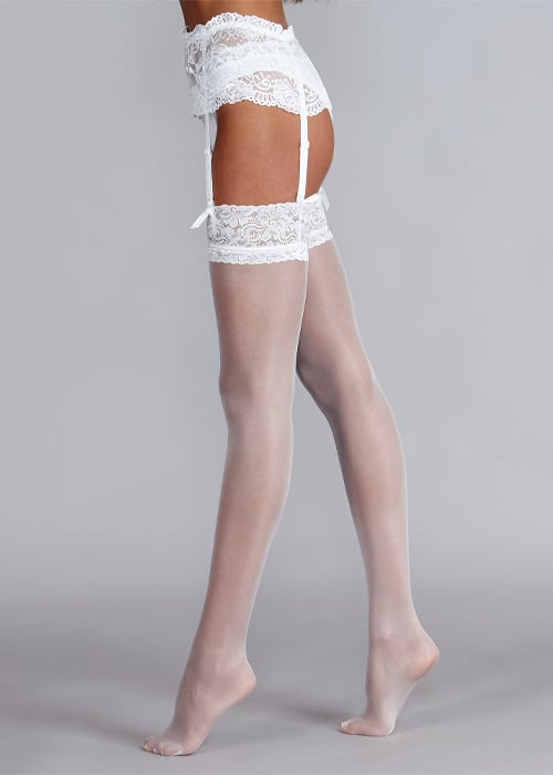 Silky Super Shine Lace Top Stockings image