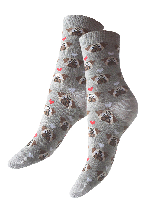 Tiffany Quinn Dog Design Cotton Ankle Socks