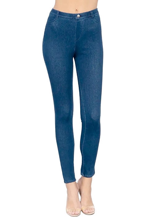 Tiffany Quinn Knit Denim Full Length Jeggings SideZoom 3