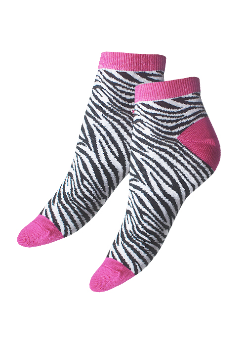 Tiffany Quinn Platinum Range Animal Print Trainer Socks 3PP BottomZoom 2