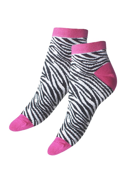 Tiffany Quinn Platinum Range Animal Print Trainer Socks 3PP SideZoom 2