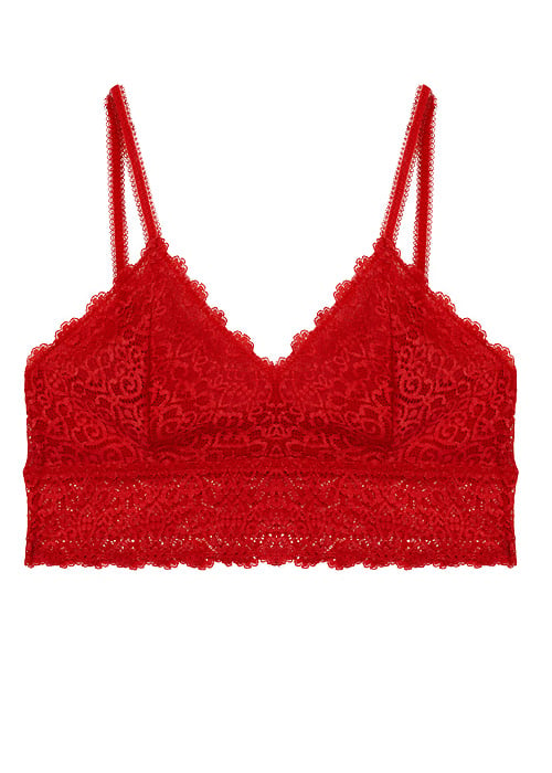 Wolf And Whistle Ariana Red Everyday Lace Bralette In Stock At UK Tights