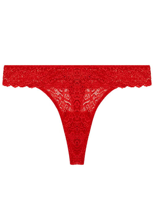 Wolf And Whistle Ariana Red Everyday Lace Thong SideZoom 3